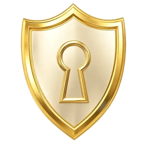 Shield with keyhole — Lucky Vegas