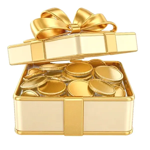 Gift box with coins — Lucky Vegas