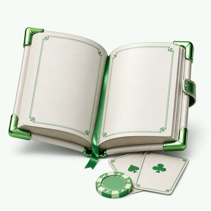 Open rulebook with cards — Lucky Vegas