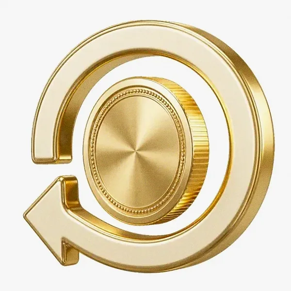 Coin with circular arrow — Lucky Vegas