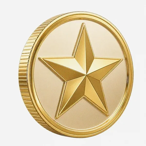 Star-emblem coin — Lucky Vegas