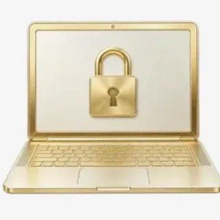 Laptop with padlock — Lucky Vegas
