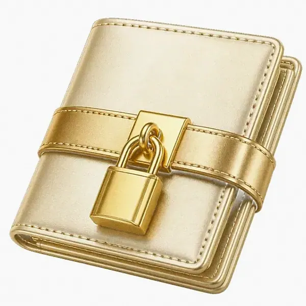 Locked leather wallet — Lucky Vegas